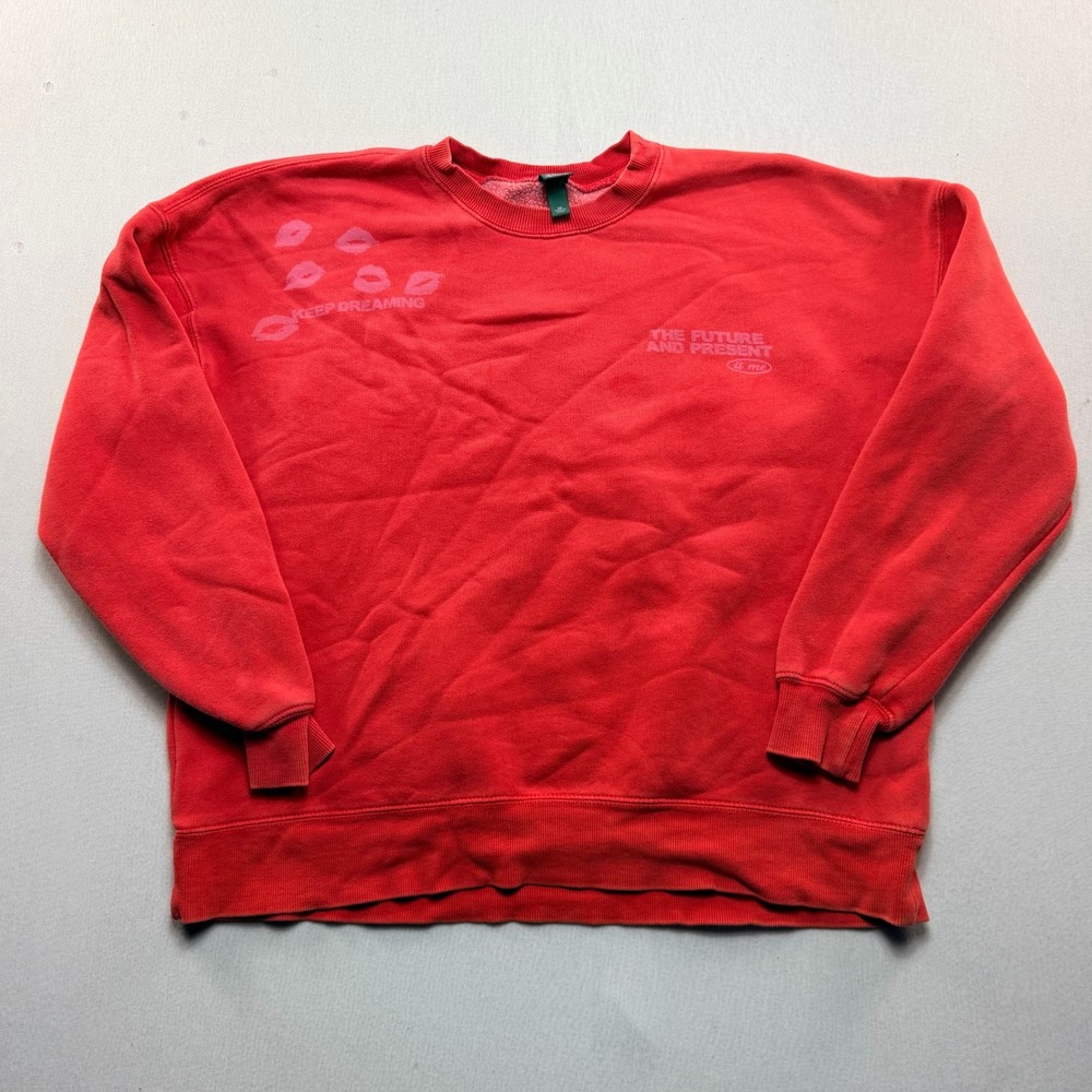 Wild Fable Sweatshirt Women Extra Small Red Excellent Graphic Keep Dreaming Lip
